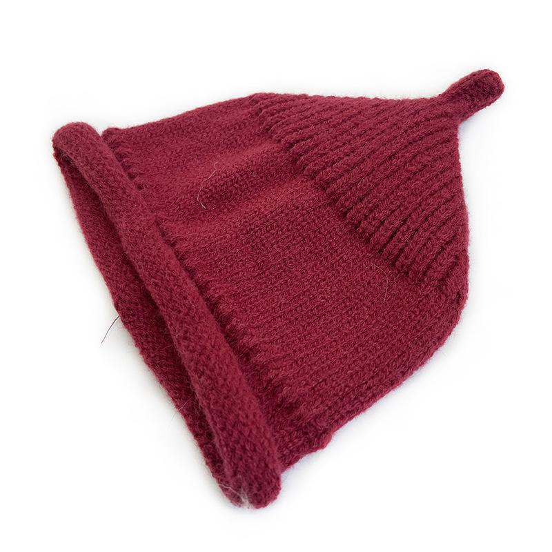 Katzenbruder Unisex Woll-Babyhut: Neuer Herbst/Winter-Eingang, Einfarbig, Warmer Strick, Klassisches Design.