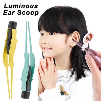 Baby Ear Cleaner Spoon Ear Digger & Tweezers LED Flash Light Visual Children Earpick Visual Children Earpick Ear Cleaning Kit