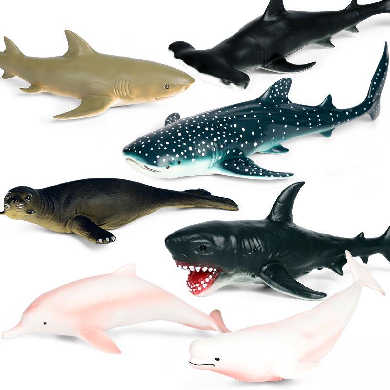 Children's Soft Rubber Marine Animal Toys: Killer Whale, Great White Shark, Beluga, Blue Whale, Dolphin, Sperm Whale Models