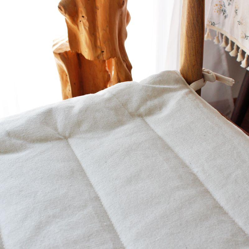 

Thin White Cushion Minimalist Modern Pure Color Cotton and Linen Dining Chair Cushion Plain For Home Office Breathable Cushion Fabric Hemp color 40X40cm