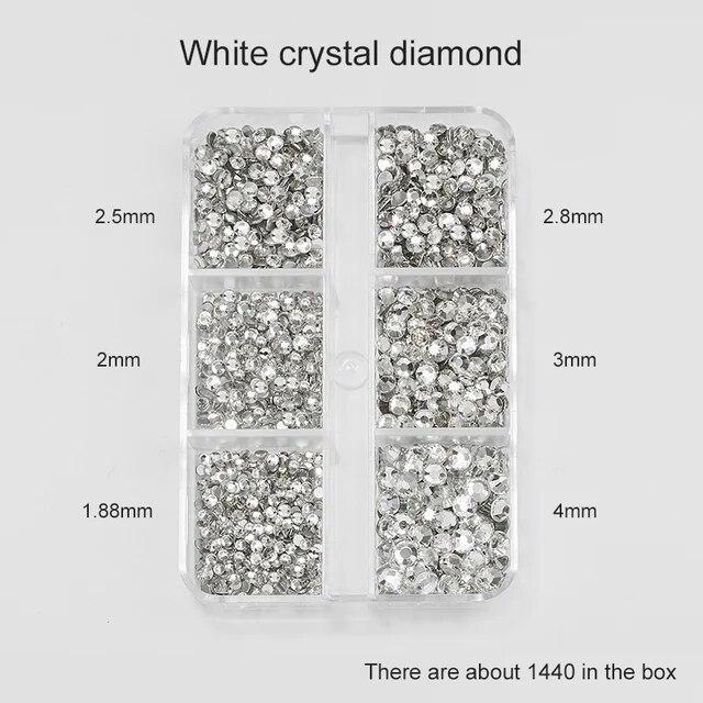 

1 коробка смешанных размеров ss6-ss20 стекло без горячей фиксации стразы с плоской задней частью хрустальный камень стразы блестят бриллианты для ногтей для одежды «сделай сам»