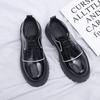 Leather Shoes Men's 2025 Youth Casual British Style Derby Shoes Platform Wedding Black Big Head Leather Shoes 2025
