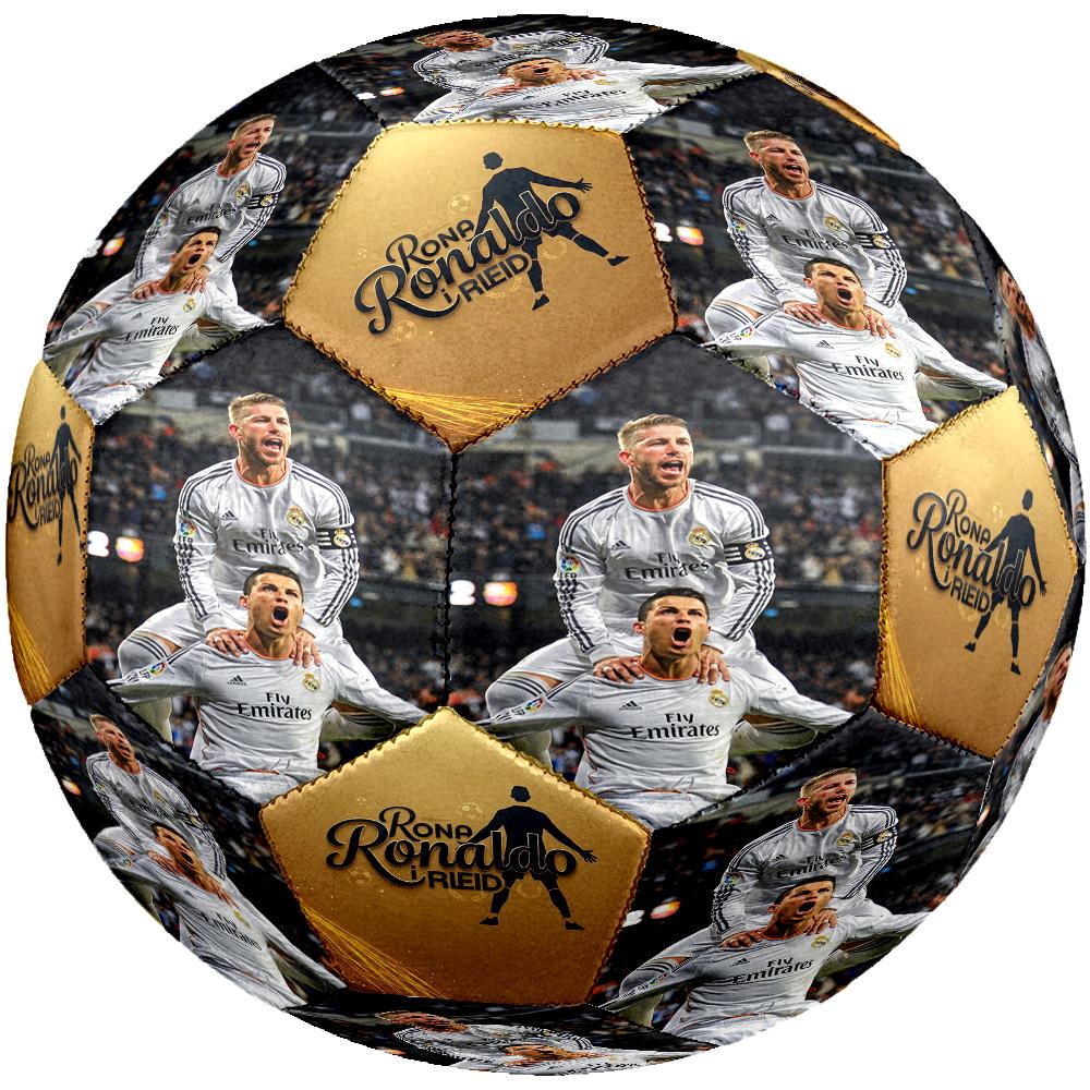 Ronaldo's Football Legends Unite Soccer Ball Size 5 Football Machine-Stitched Indoor/Outdoor Training and Matches Soccer Accessory