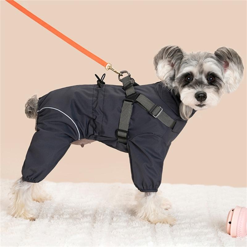 Regulable Dog Rain Jackets Snowproof Windproof Clothes Removable Dog Raincoats for Comfortable Dry Walks