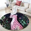 Pink Leopard Round Area Rug,Carpet Rug for Living Room Bedroom Sofa Playroom Decor,Non-slip Floor Mat