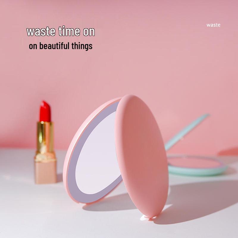 Folding LED Makeup Mirror with Light, Double-Sided, 2X Magnification, Compact and Portable.