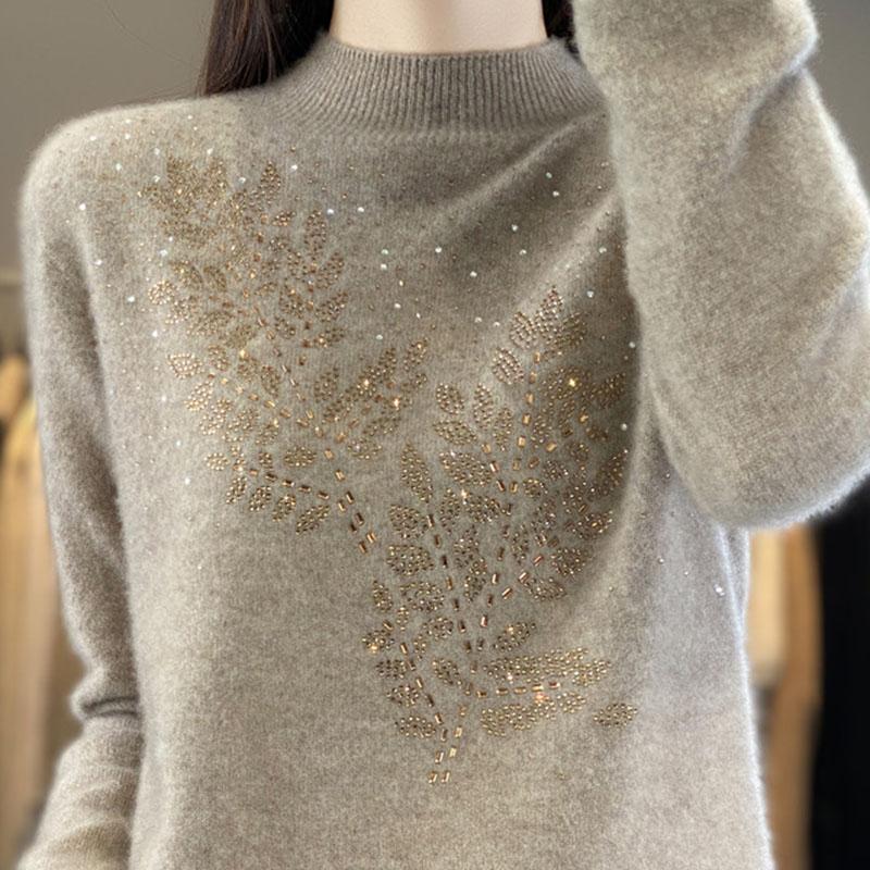 

Светр для жінок Осінь Зима Легкий Теплий В язаний Еластичний З довгим рукавом Топи XXL сірий