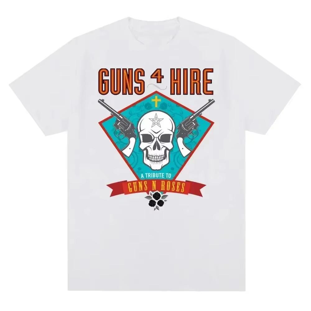 2026 HOT SALE Guns N Roses Graphic Print T Shirt Vintage Rock Band Streetwear Short Sleeve Fashion Crew Neck T Shirt Men Women Tshirt Unisex Tee Top