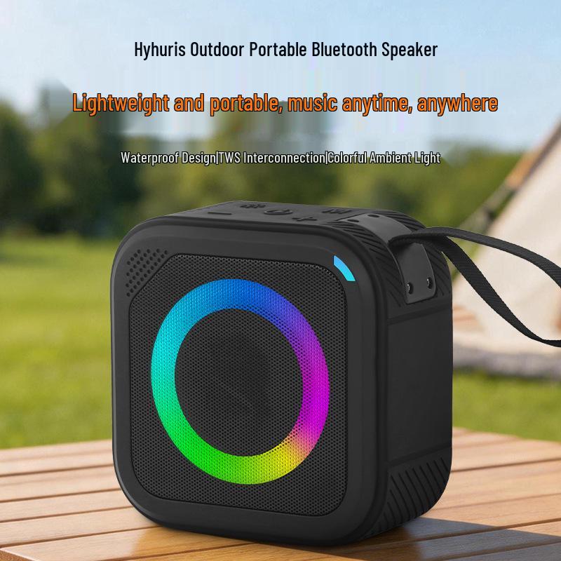 Cross-Border Bestseller: Waterproof Bluetooth Outdoor Speaker with RGB Ambient Light