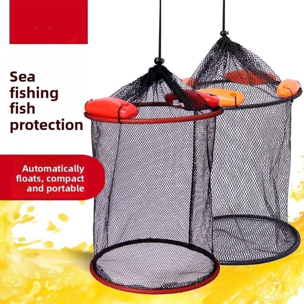 Thickened Woven Fish Shrimp Basket Storage Bag Mesh Landing Bucket Anti-jump Net  Lobstering