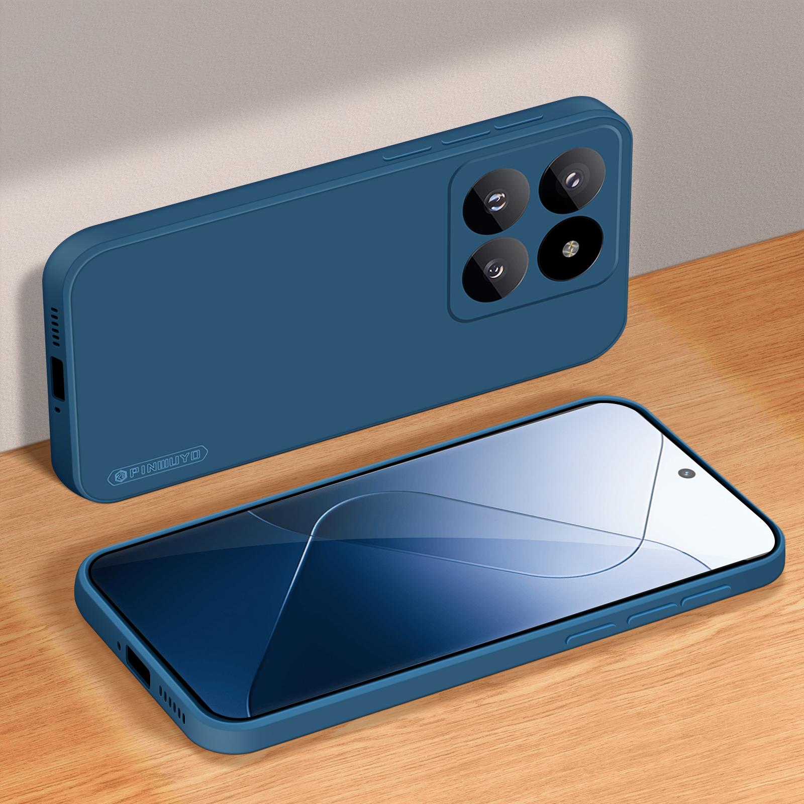 

PINWUYO JK Touching Series for Xiaomi 14 Pro Phone Case Anti-drop Soft TPU Cover Navy Blue