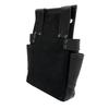 SK11 Black Nail Bag, 2-Tier, Swing Pocket Design, Reinforced Bottom, Leather-Like Fabric, Black Plated Hardware, SSL-NB-11