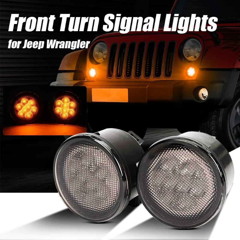 Kit de 2/4 pièces de feux de clignotant LED pour sourcil de roue / indicateur de calandre avant pour Jeep Wrangler JK 2007-2017
