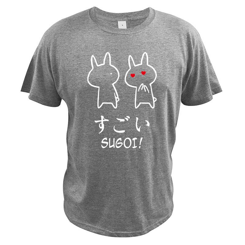 Sugoi Rabbit T Shirt Cute Anime Of Japan Original Design 100 Cotton Tee Tops Black Short