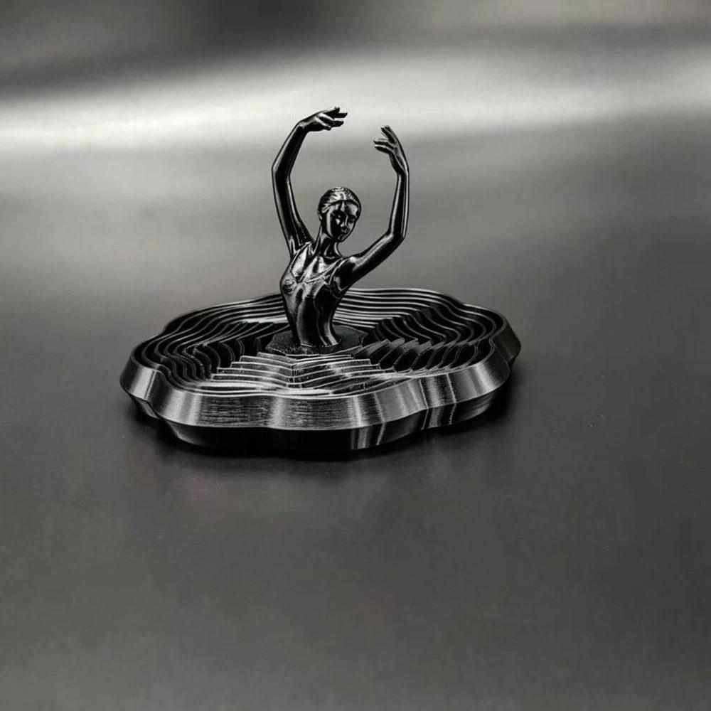 PLA Plastic Spinning Girl Statue Handicrafts Rotating Ballet Ornaments Living Room Party Decor