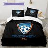 Sydney FC Pattern Bedding Quilt Set  Home Decoration  Gift (1 * duvet cover + 2 * pillowcase  without core).xwn