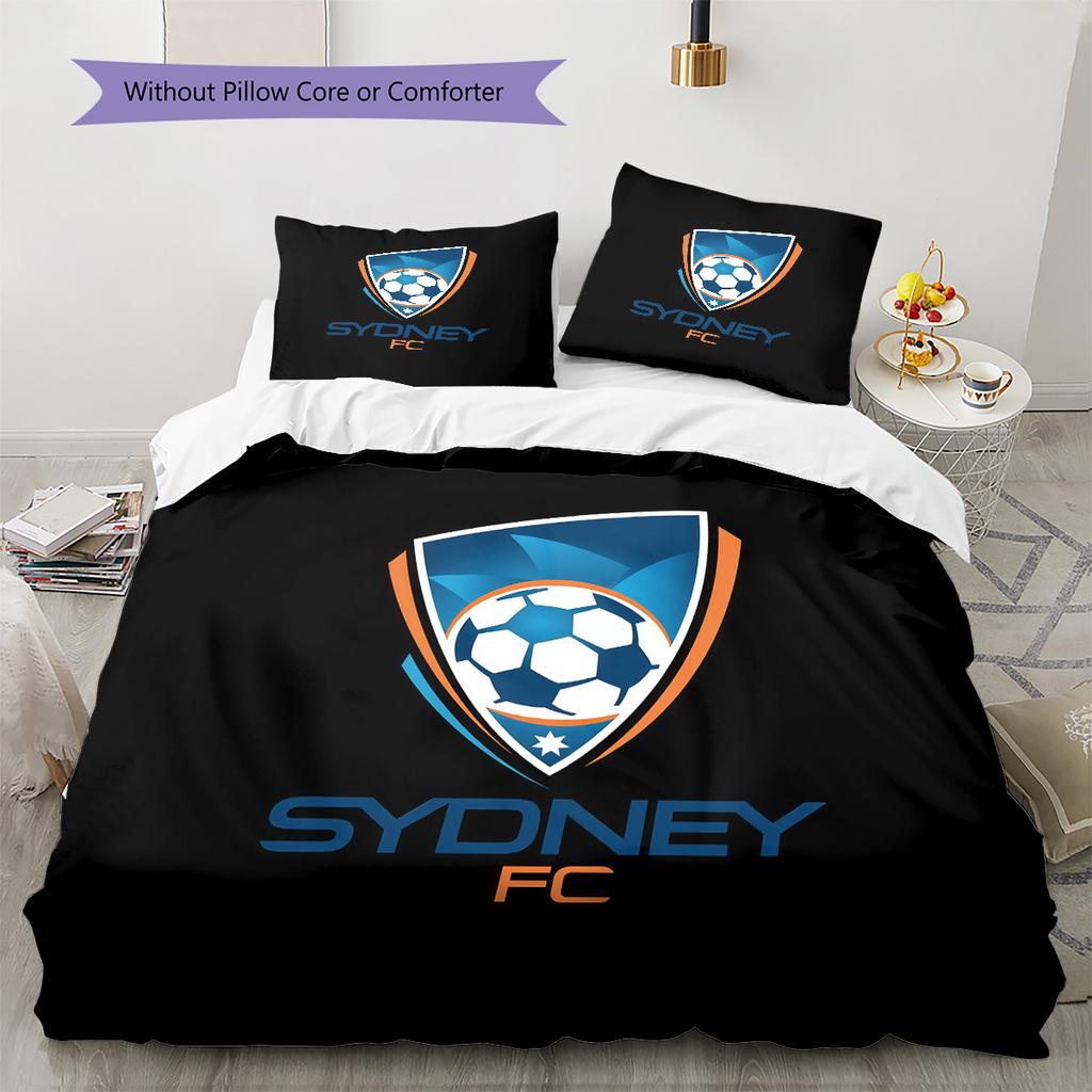 Sydney FC Pattern Bedding Quilt Set Home Decoration Gift (1 * duvet cover + 2 * pillowcase without core).xwn