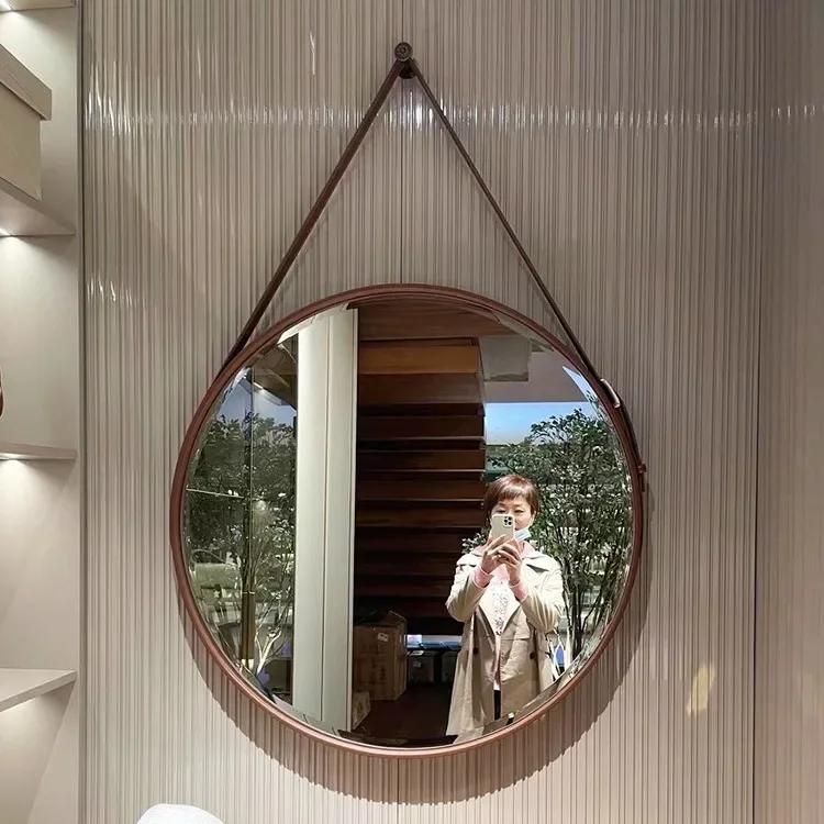 Nordic Wall Hanging Decorative Mirrors Office Creative Living Room Restaurant Round Vanity Mirror Hallway Porch Bathroom Mirror