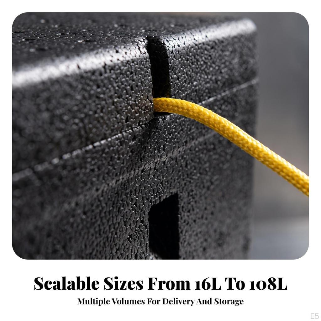 Lightweight Insulated Container with Lid | and cold storage, Builtin Side Handholds, expanded