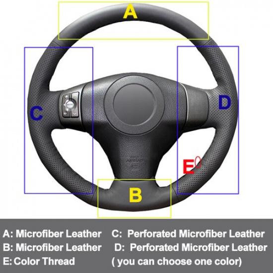 DIY Car Steering Wheel Cover For Toyota RAV4 Yaris (Vitz) 2005-2010 Scion xB xD