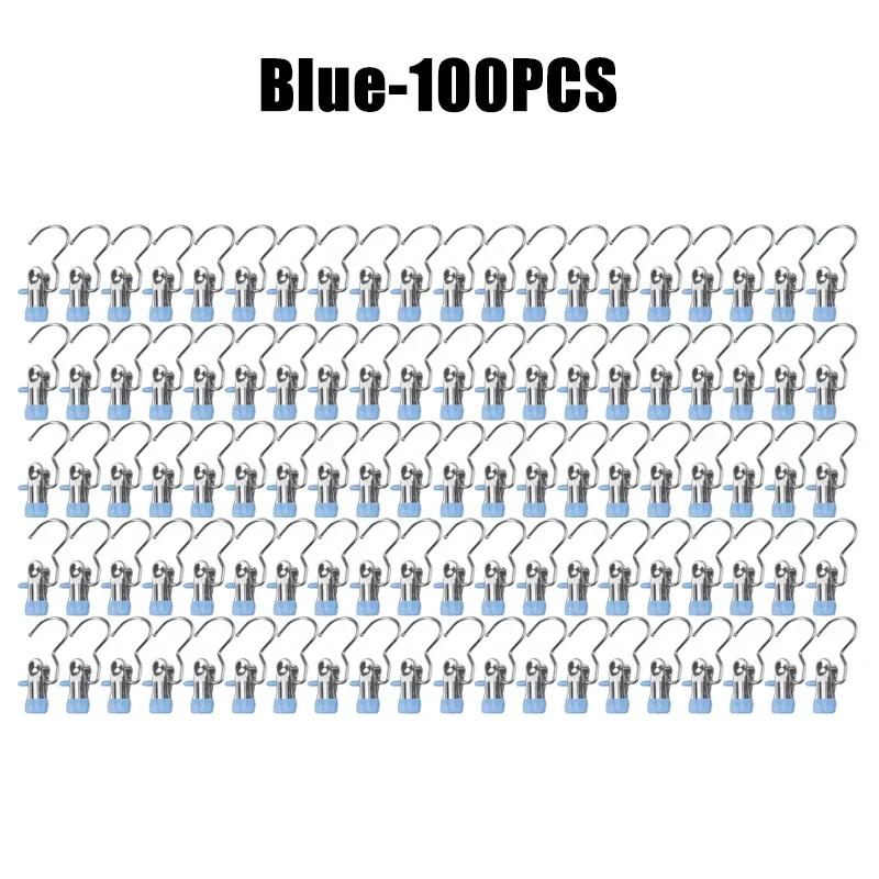 10-100 buc Cârlige de rufe din oțel inoxidabil, clești pentru rufe, cârlig portabil pentru agățat haine, clip pentru haine, organizator de haine pentru garderobă, umeraș