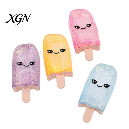 Ice Stick Fidget Toy 1/4Pcs Stress Relief Smiling Cream Squeeze Slow Soft Rising Clear Glitter Decompression Relaxation Tool Gadget