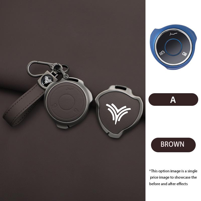 

Zinc Alloy Car Key Case Protective Cover Rubber Shell Holder For Neta V U Pro Hezhong New Energy Auto Accessories Keychain