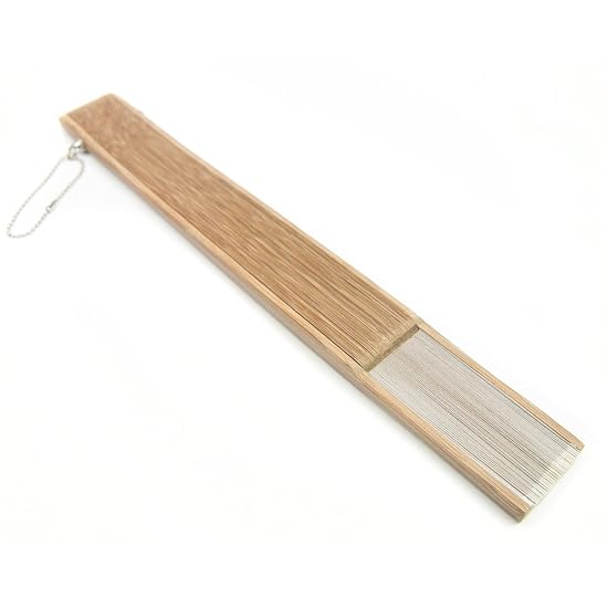 [KYOETSU] Folding Fan, Pure Silk, Solid Color, Brown Ribs, 2-Piece Set (Fan, Fan Case), Men's (Brown