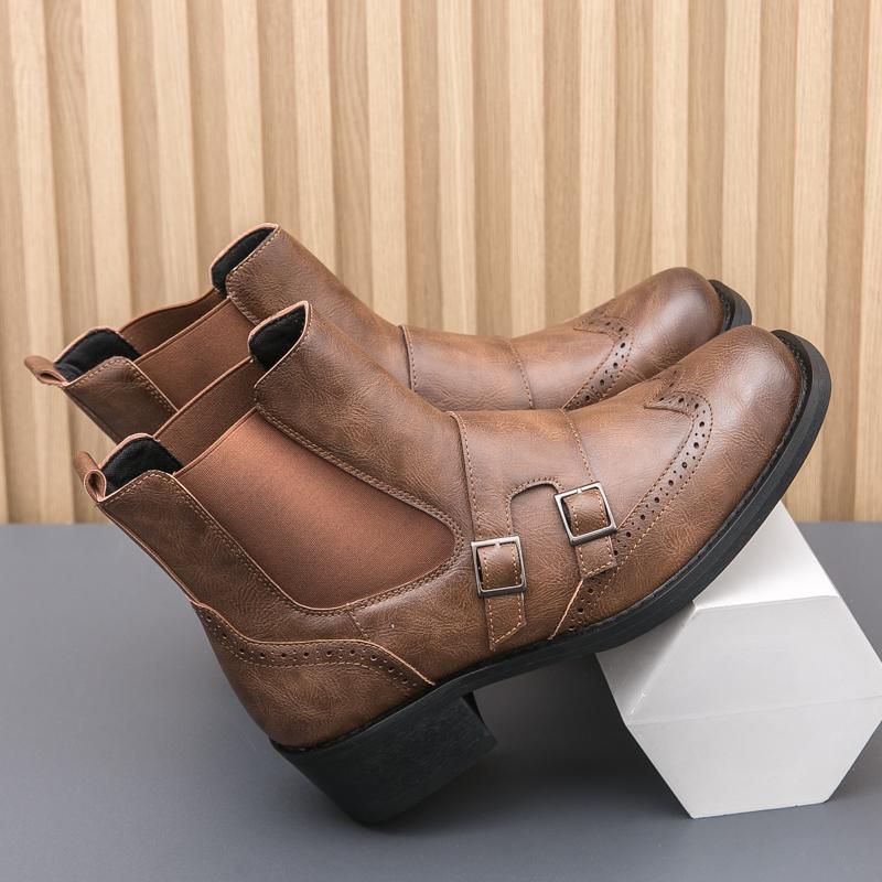 Brand Business Casual High Top Leather Boots Fashionable and Comfortable Outdoor Motorcycle Boots High-quality Chelsea Men Boots