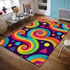 Colorful Spiral and Geometric Pattern Rug Non-slip Rug Suitable for Living Room and Bedroom Sofas