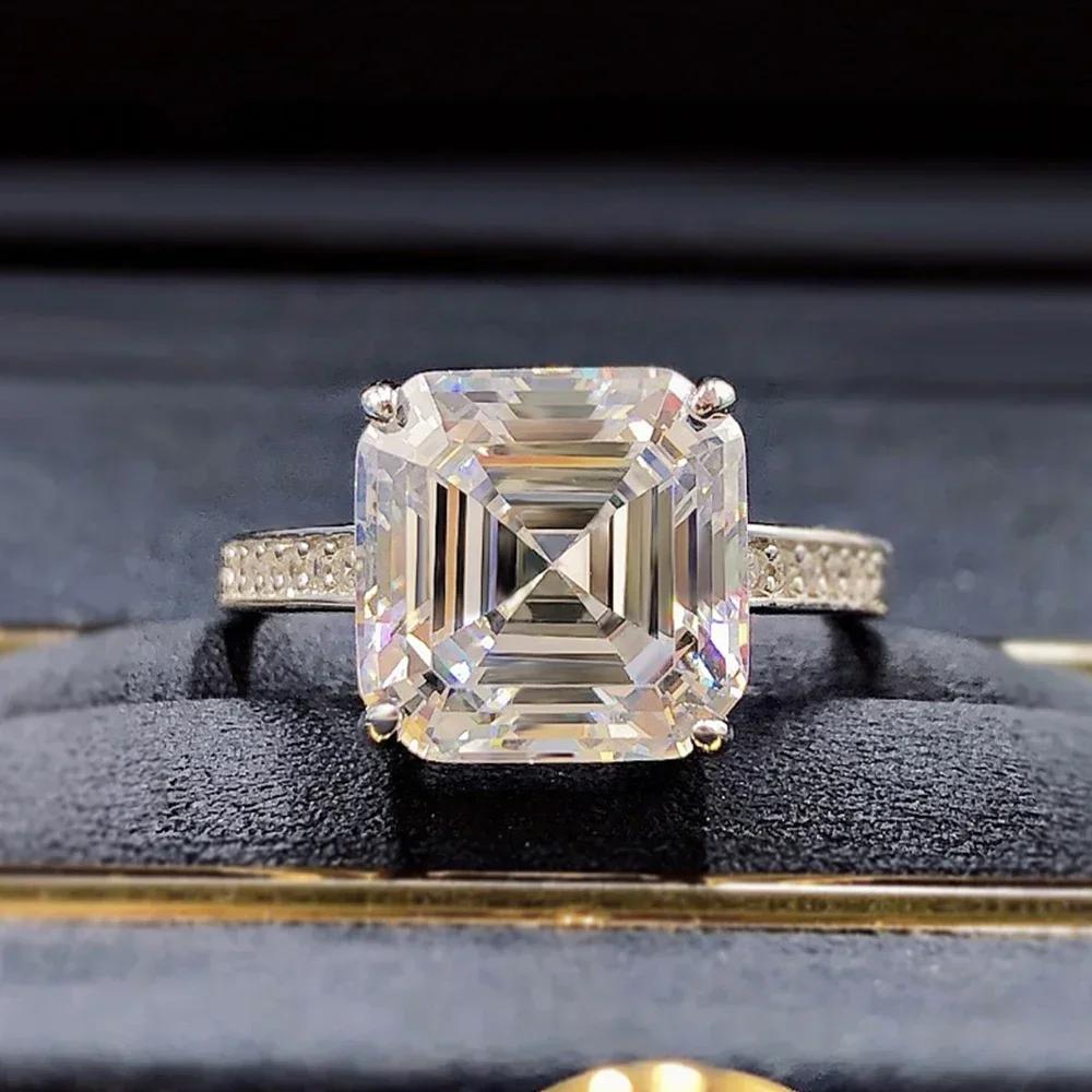 

2026 New Simple Classic Women s Wedding Ring Luxury Low Profile Crystal Square Cubic Zirconia Engagement Eternal Zircon 6