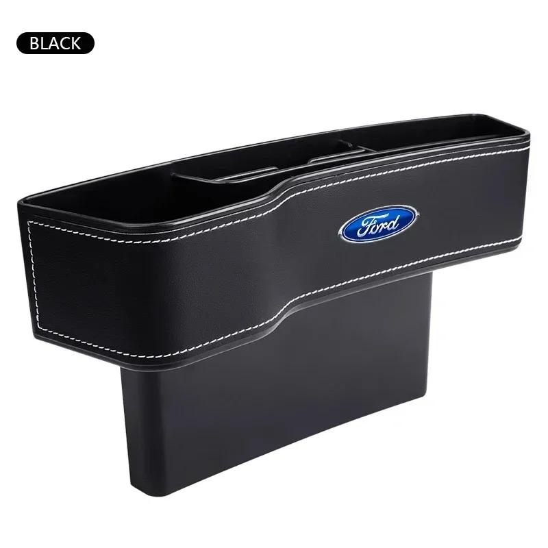 

New 2026 Car Sticker Car Seat Organizer Crevice Storage Box for Ford Fiesta Ranger Focus Kuga Mustang S-MAX Transit Fusion Esco чёрный