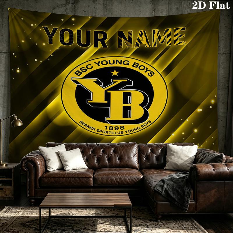 Custom Name BSC Young Boys Printed Tapestry – Wall Hanging for Bedrooms, Dorms, and Home Decor