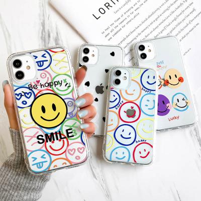 Hülle für iPhone 11 Pro Hüllen Silikon Klar Tpu Funda iPhone 13 Pro Max 12 Mini 6 7 6s 8 Plus X Xr Xs Max Xr Se 2020 Smiley Cover