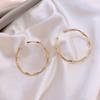JMXD Bold Circular Statement Earrings Modern Sculptural Design Mixed Metals Retro Style Lightweight Comfort Unique Fashion Personality Minimalist