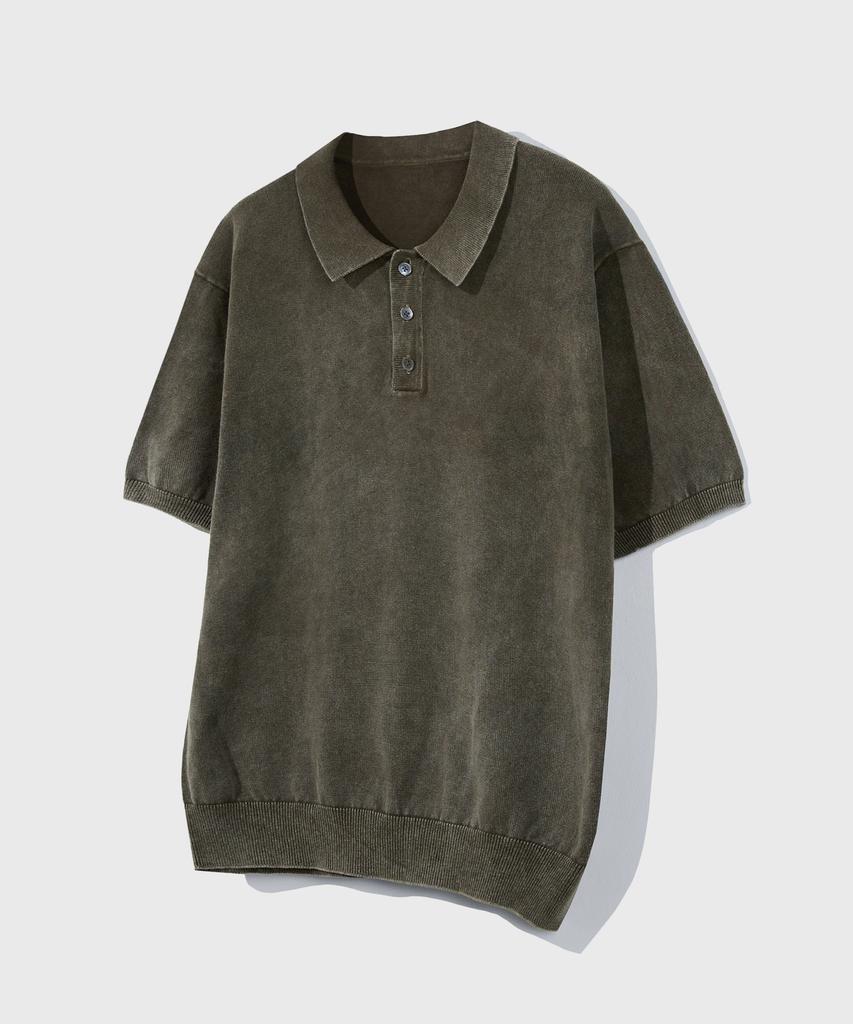 KIIMUIR Garment-Dyed Collar Half Knit_4 Color