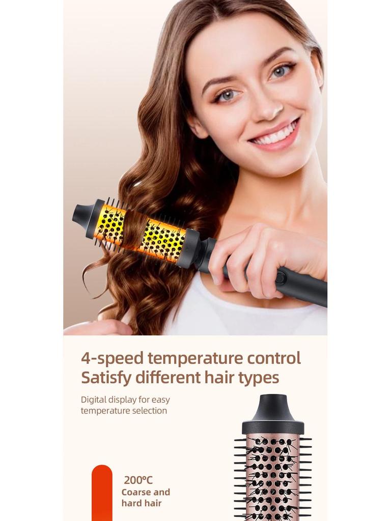 Five-in-One Interchangeable Barrel Curling Iron and Straightener with Replaceable Heads and Fluffy Comb