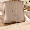 Women's Silver Titanium Steel Necklace with Micro-Inlaid Zircon - Elegant, Durable Clavicle Chain Jewelry