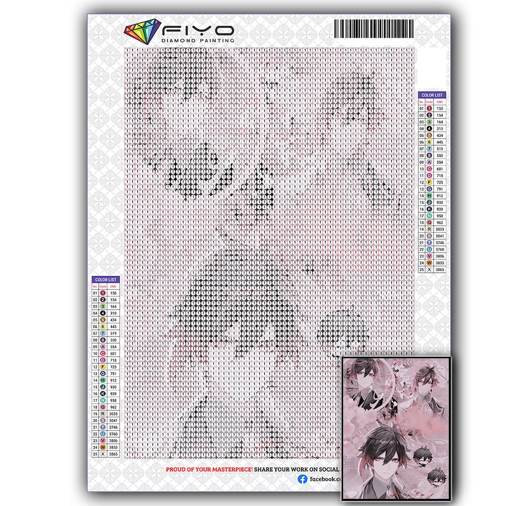 5D DIY Genshin Game Character Cross Stitch Rhinestones Diamond Drawing Embroidery Mosaic Home Decor