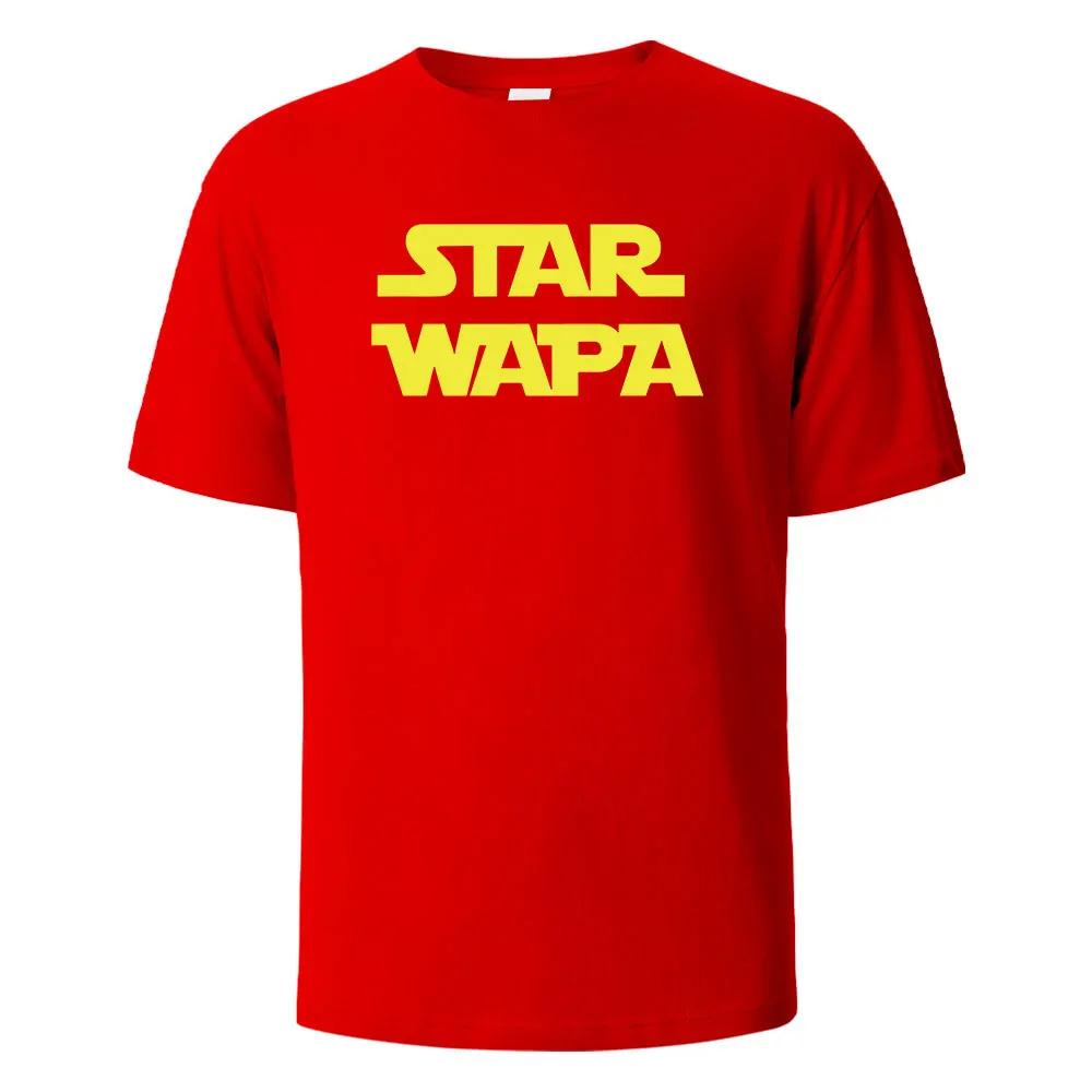 STAR WAPA Printing‘s T-shirt Casual Breathable Tshirts 100% Cotton Funny Tops Street Oversized T-Shirts For UnisexO-neck