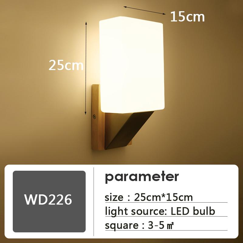 Simple Modern Sconce Wall Light Nordic Living Bedroom Foyer Reading Wood Lighting Bedside Aisle Home Indoor Background Wall Lamp