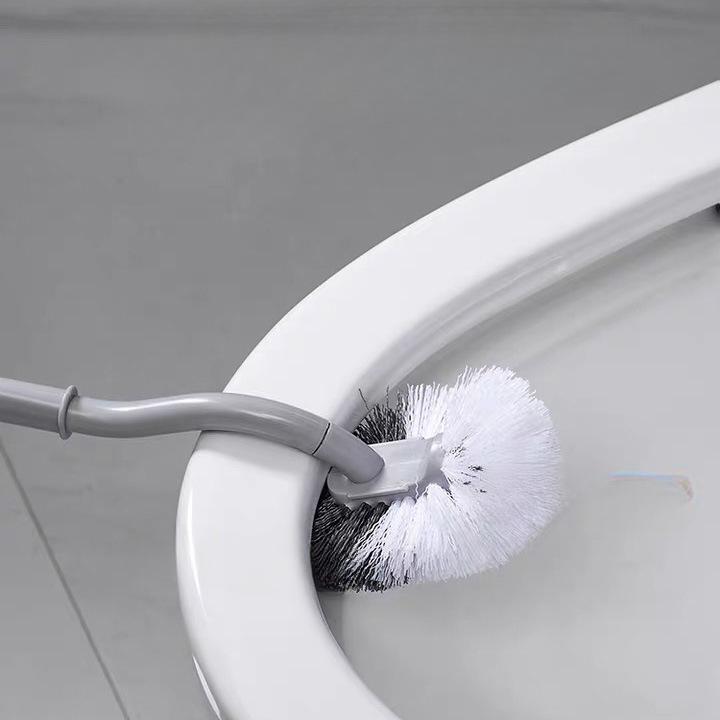 Huisi Bathroom Soft Bristle Cleaning Brush Wall-mounted Elbow Toilet Brush No Dead Ends Long Handle Toilet Brush Toilet Brush