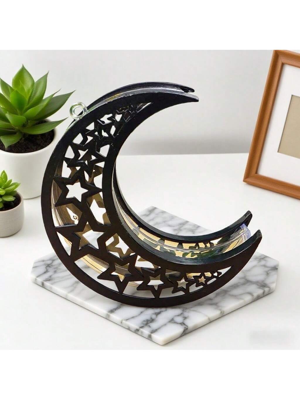 

Creative Hollowed-Out Colorful Crescent Plastic Gift Box, Festival Party Ornament & Hanging Decor, Candy & Souvenir Packaging чорний