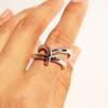 Stylish Double Line Abstract Rings Elegant Rings Unique Jewelry Artistic Rings Brass Texture Suitable for Durability
