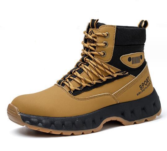 Fashion High top labor protection shoes anti-smashing and anti-piercing work shoes steel head wear-resistant safety Combat boots D118