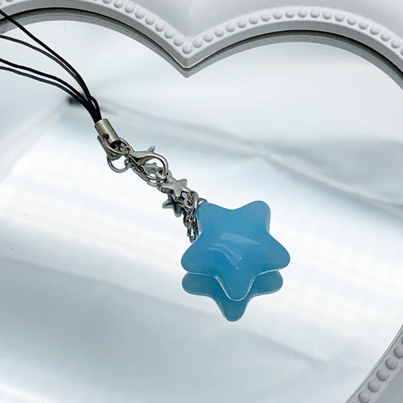 Jelly Star Pendant Keychain Detachable Phone Lanyard for Fashion Individuals