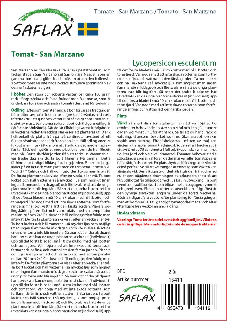 SAFLAX Pomodoro - San Marzano - 10 semi - Lycopersicon esculentum