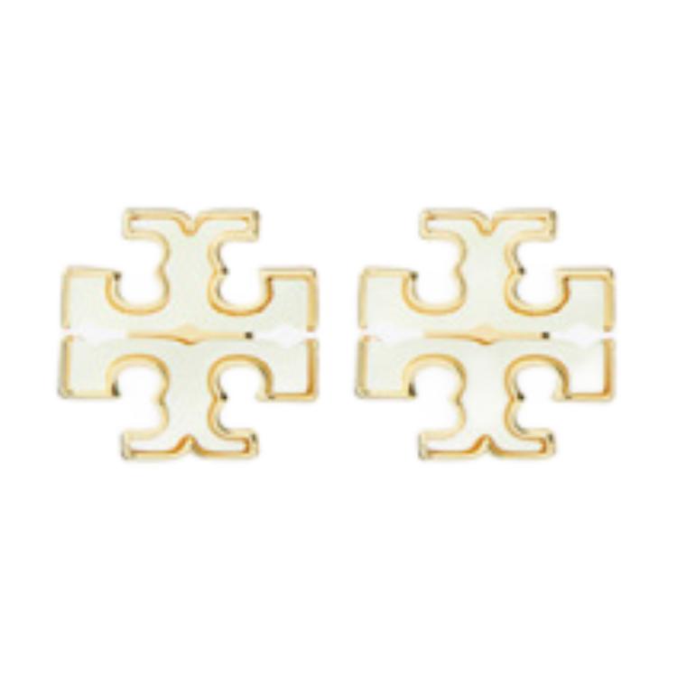 Tory Burch Original Design Brass Pearl Mother Of Pearl Earrings Unisex Earrings Gold 168008-700 F,Gold