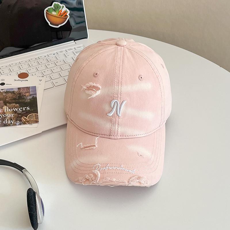 Casual Korean Embroidered Baseball Cap With Sunblock And Foldable Feature For Spring Outings