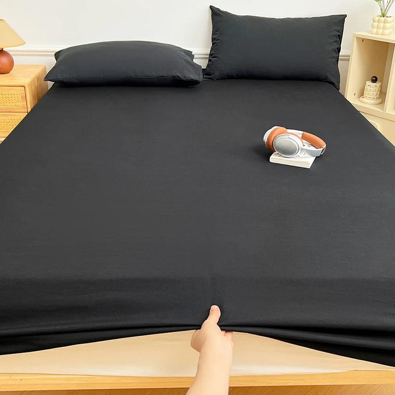 3PCS/1 Set Bedding Set 1 Sheet+2 Pillowcase Mattress Cover Protector Adjustable Bed Fitted Sheet Cover With Elastic Band